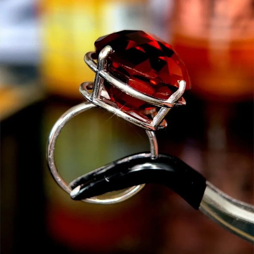 Huge 14K‎ White Gold Citrine Ring